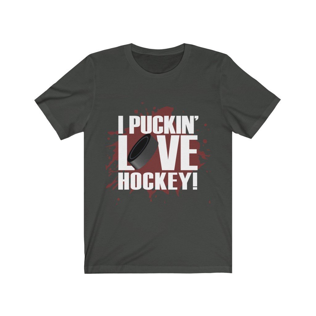 I Puckin Love Hockey Unisex Jersey Short Sleeve Tee-Phoenix Styles