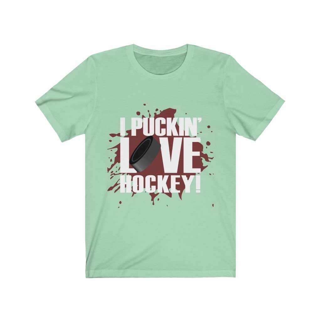 I Puckin Love Hockey Unisex Jersey Short Sleeve Tee-Phoenix Styles