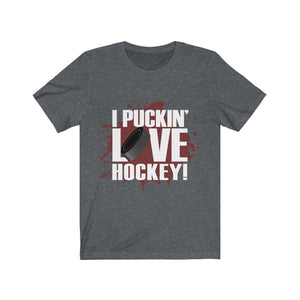 I Puckin Love Hockey Unisex Jersey Short Sleeve Tee-Phoenix Styles