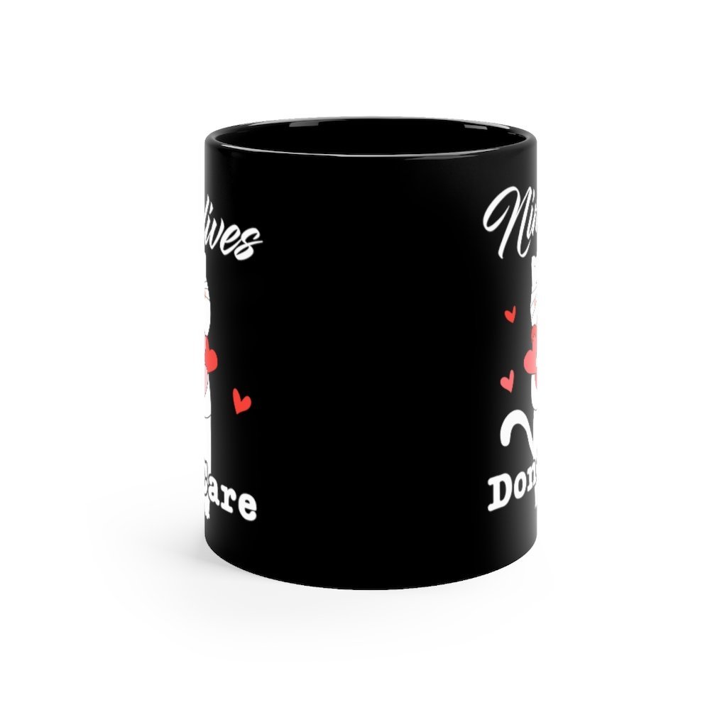 Nine Lives Don't Care Black mug 11oz-Phoenix Styles