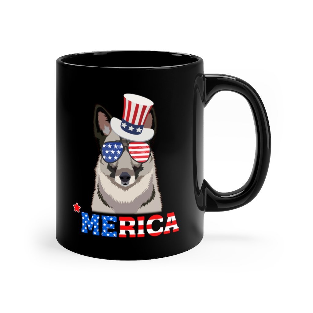 Norwegian Elkhound Black Mug 11oz-Phoenix Styles