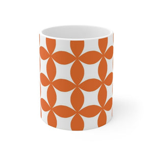 Orange Pattern White Ceramic Mug-Phoenix Styles