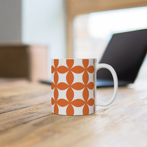 Orange Pattern White Ceramic Mug-Phoenix Styles