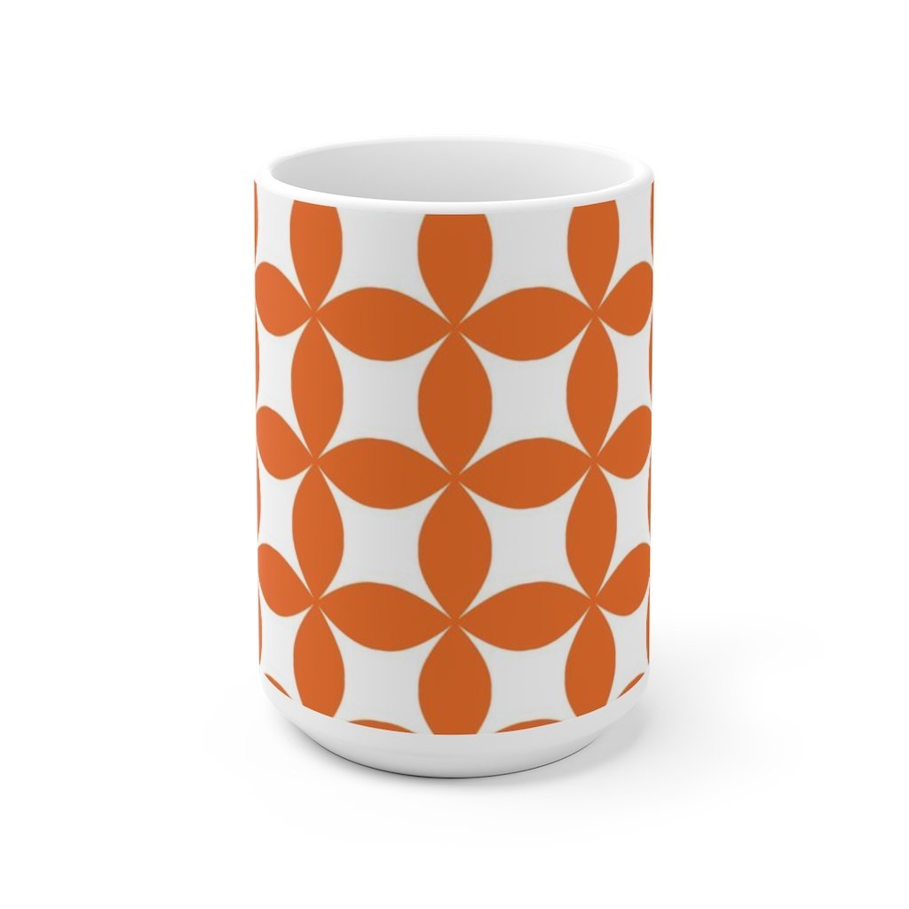 Orange Pattern White Ceramic Mug-Phoenix Styles