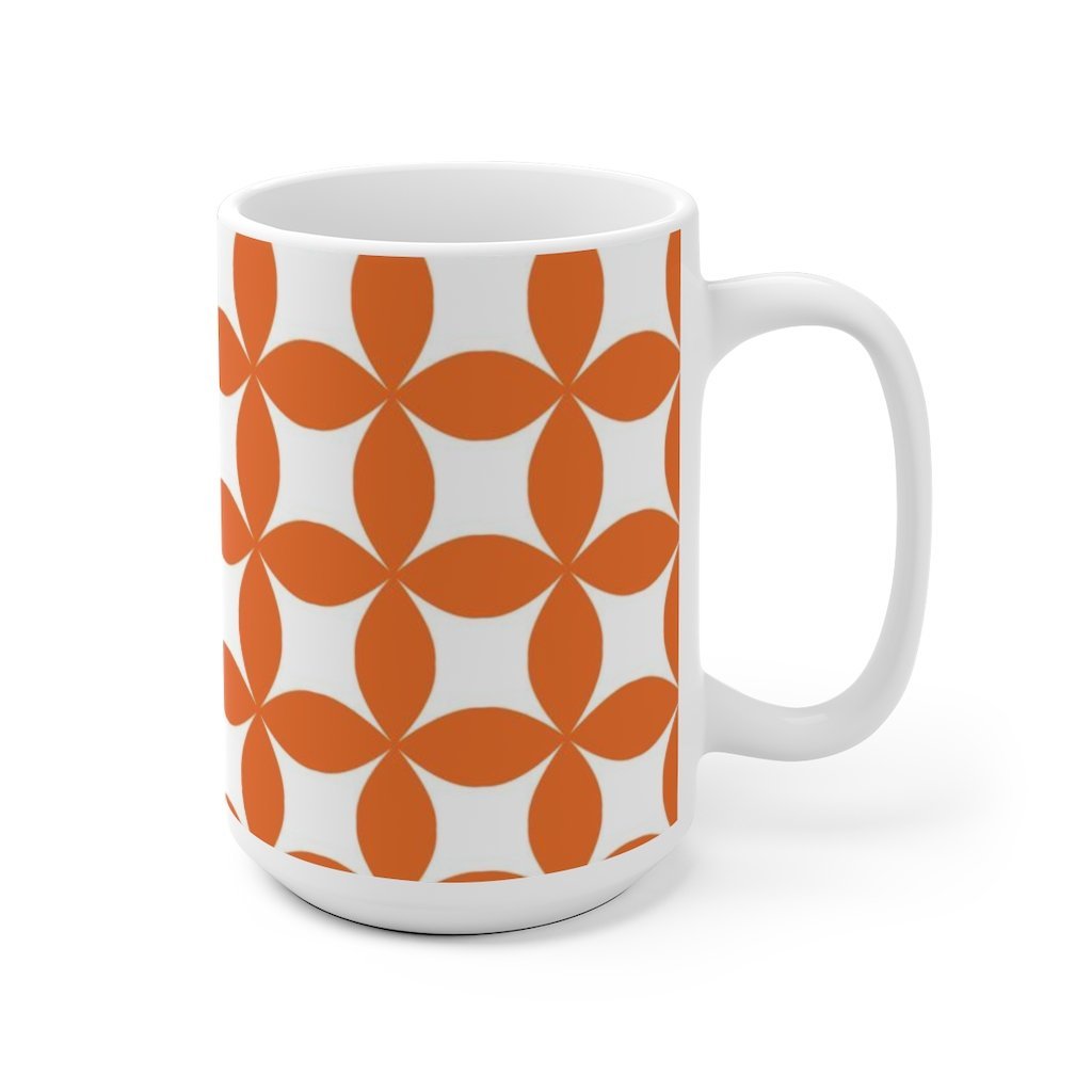 Orange Pattern White Ceramic Mug-Phoenix Styles