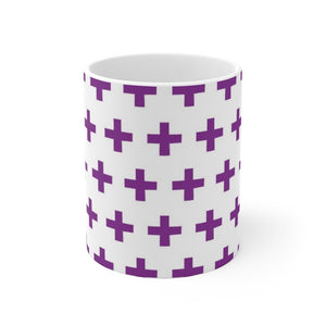 Purple Pattern Novelty White Ceramic Mug-Phoenix Styles