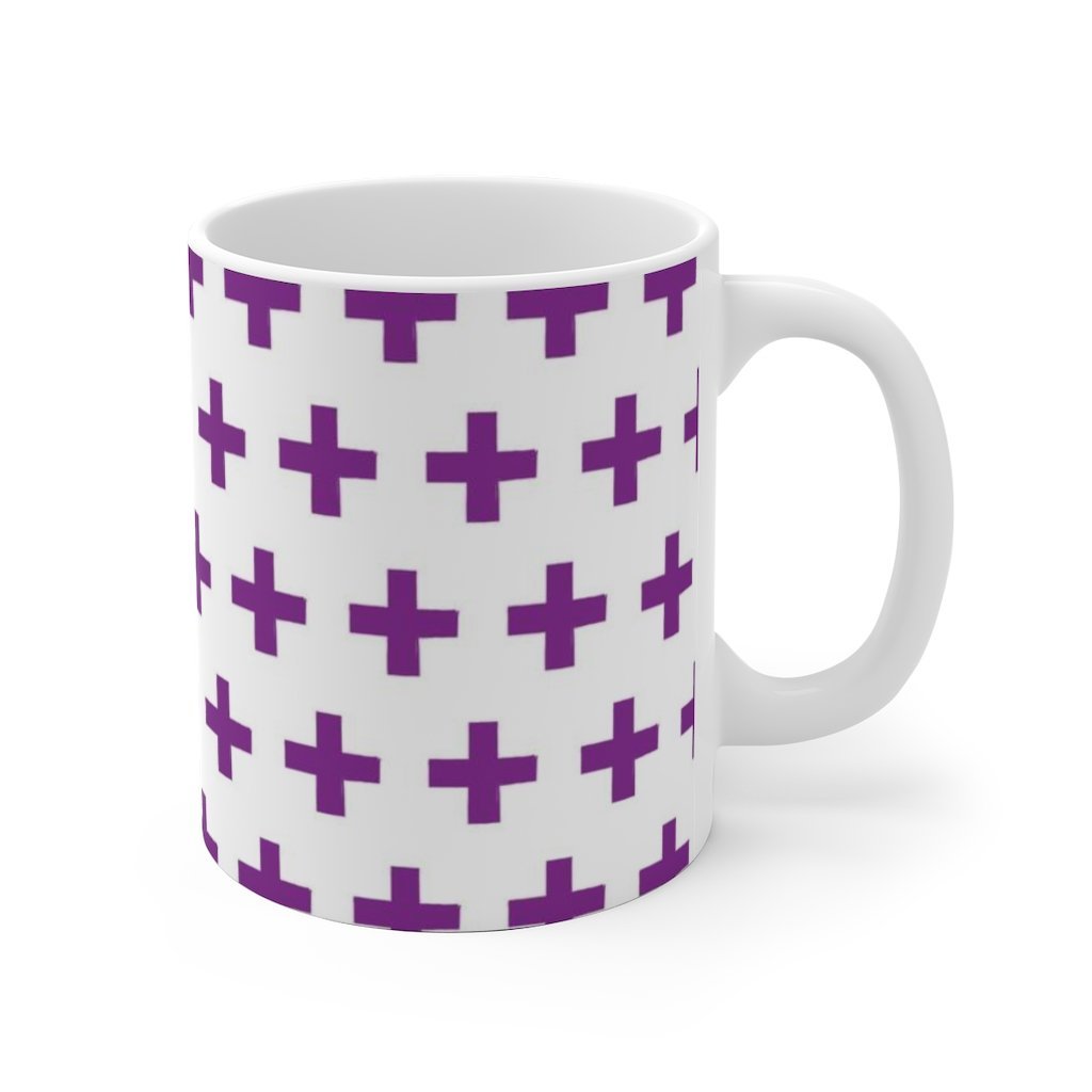 Purple Pattern Novelty White Ceramic Mug-Phoenix Styles