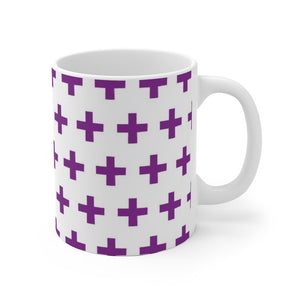 Purple Pattern Novelty White Ceramic Mug-Phoenix Styles