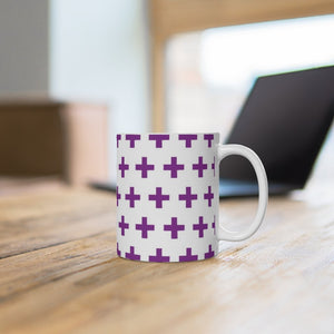 Purple Pattern Novelty White Ceramic Mug-Phoenix Styles