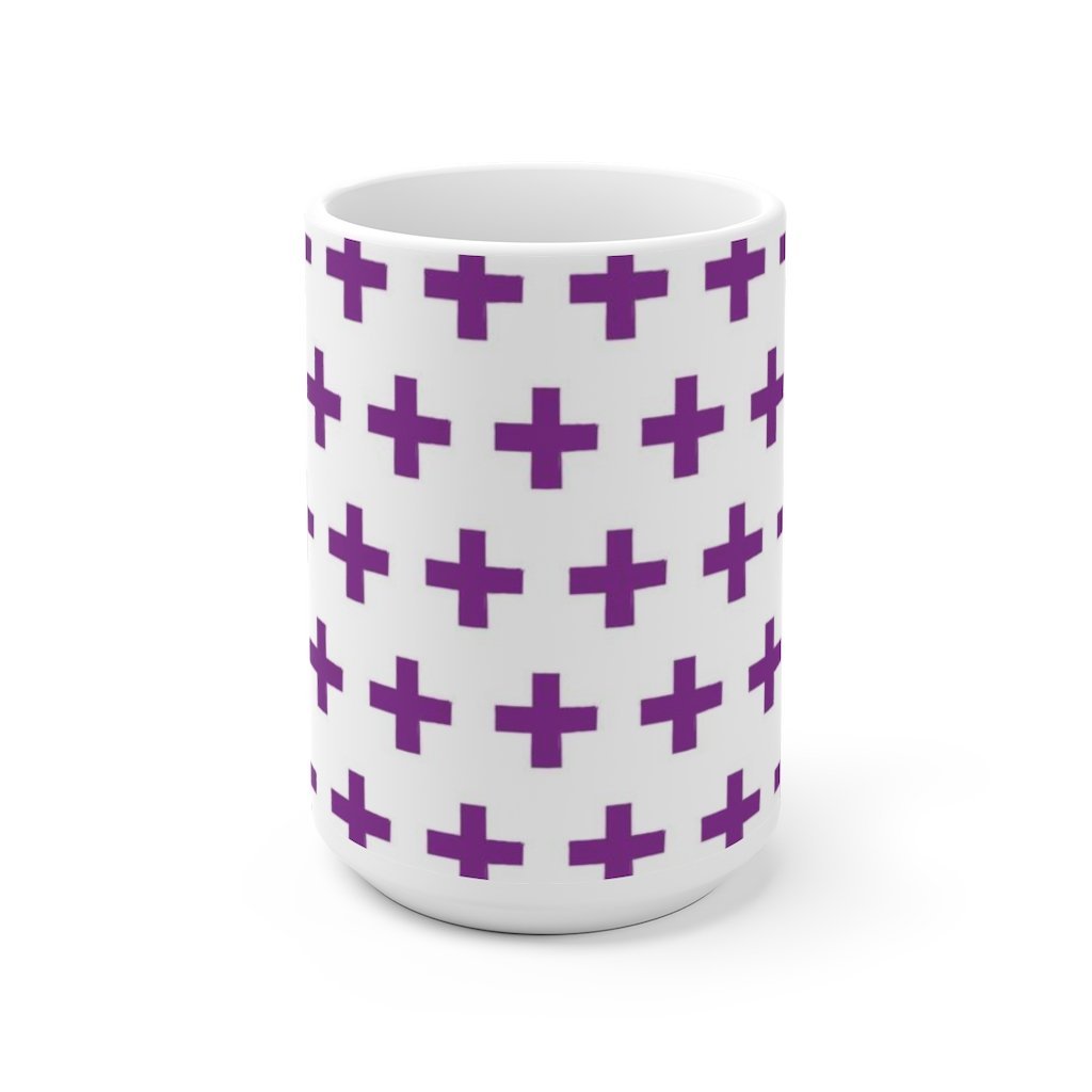 Purple Pattern Novelty White Ceramic Mug-Phoenix Styles