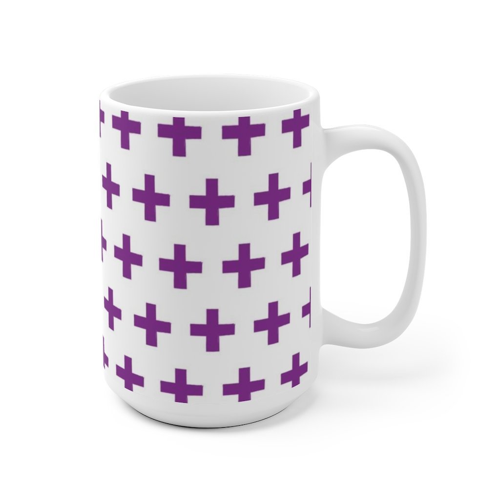 Purple Pattern Novelty White Ceramic Mug-Phoenix Styles