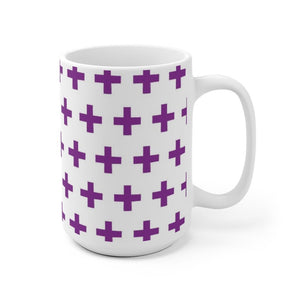 Purple Pattern Novelty White Ceramic Mug-Phoenix Styles