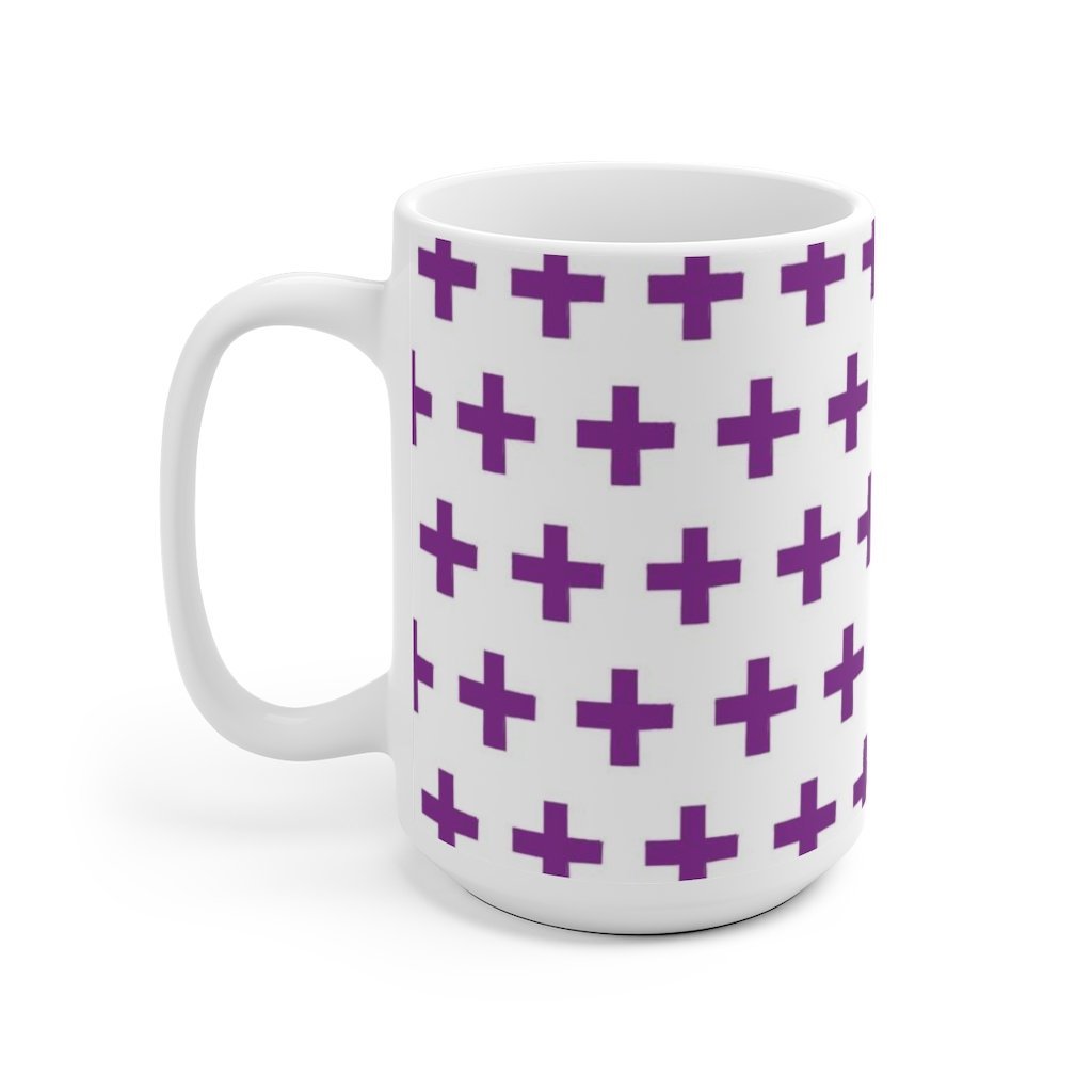 Purple Pattern Novelty White Ceramic Mug-Phoenix Styles