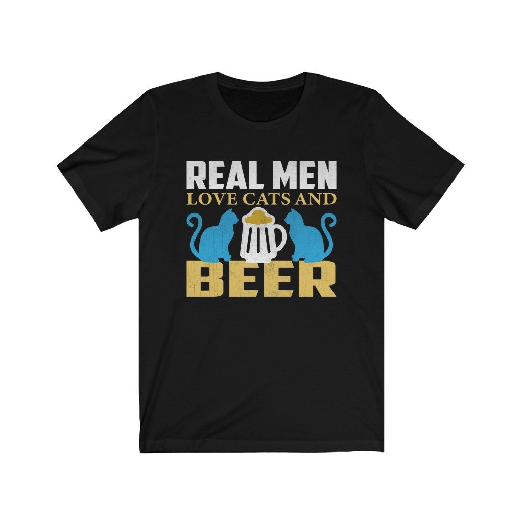 Real Men Love Cats And Beer Unisex Jersey Short Sleeve Tee-Phoenix Styles