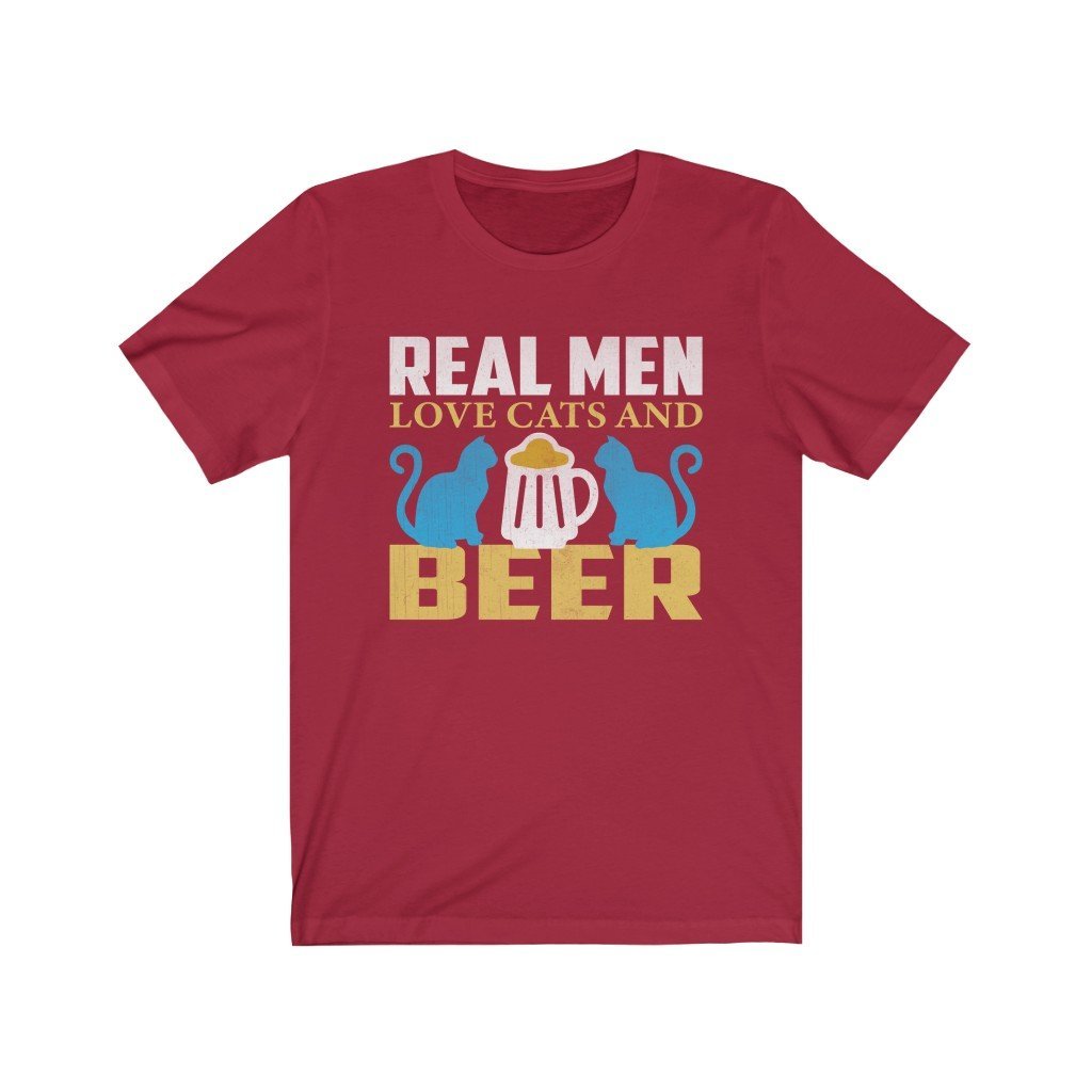 Real Men Love Cats And Beer Unisex Jersey Short Sleeve Tee-Phoenix Styles