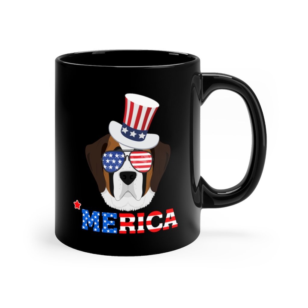 Saint Bernard Black Mug 11oz-Phoenix Styles