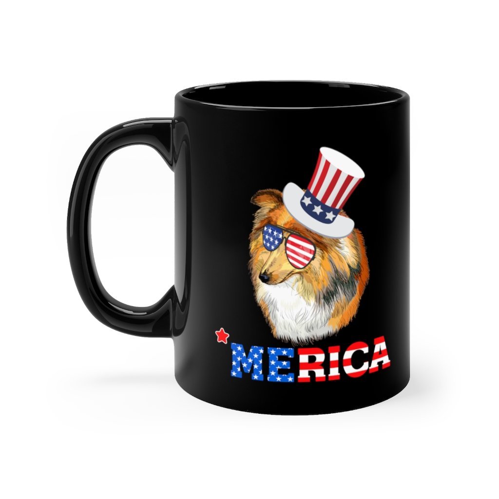 Shetland Sheep Dog Black Mug 11oz-Phoenix Styles