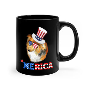 Shetland Sheep Dog Black Mug 11oz-Phoenix Styles