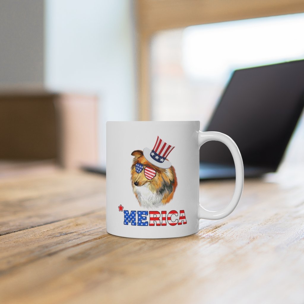 Shetland Sheep Dog White Ceramic Mug-Phoenix Styles