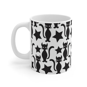 Starry Cat White Ceramic Mug-Phoenix Styles