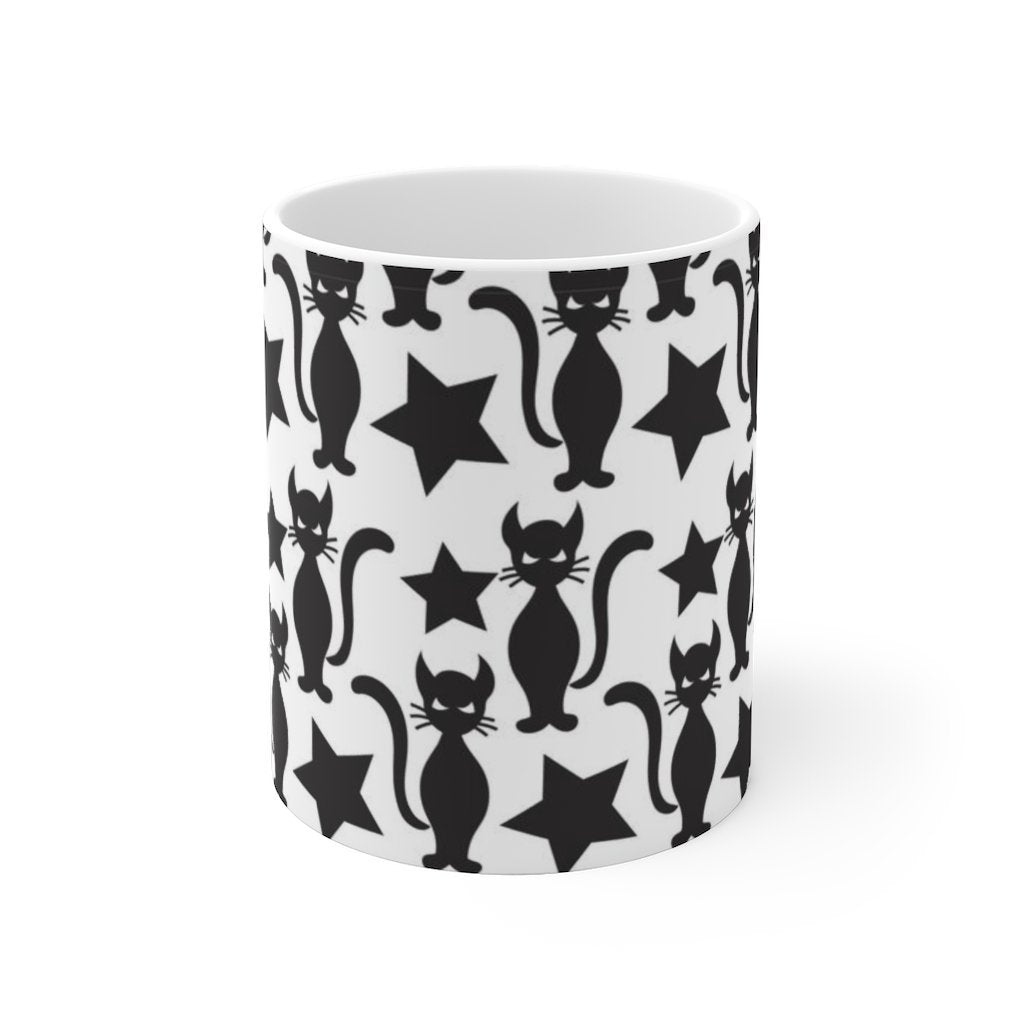 Starry Cat White Ceramic Mug-Phoenix Styles