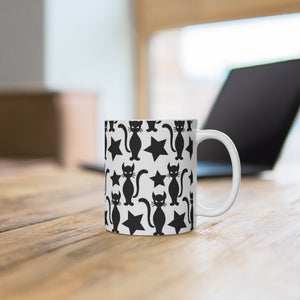 Starry Cat White Ceramic Mug-Phoenix Styles