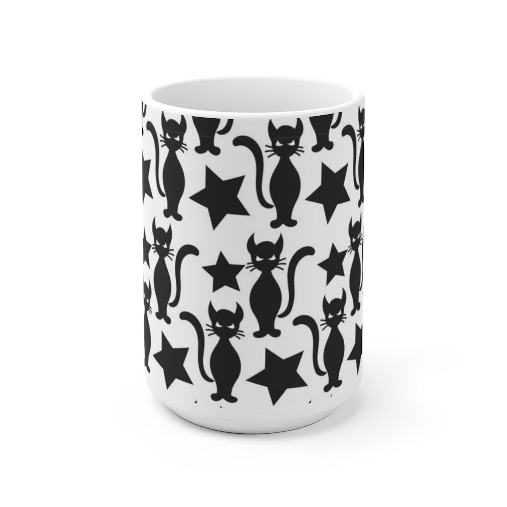 Starry Cat White Ceramic Mug-Phoenix Styles