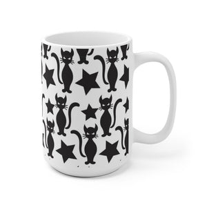 Starry Cat White Ceramic Mug-Phoenix Styles