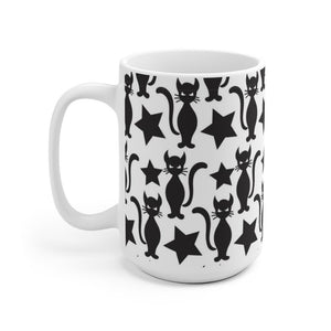 Starry Cat White Ceramic Mug-Phoenix Styles