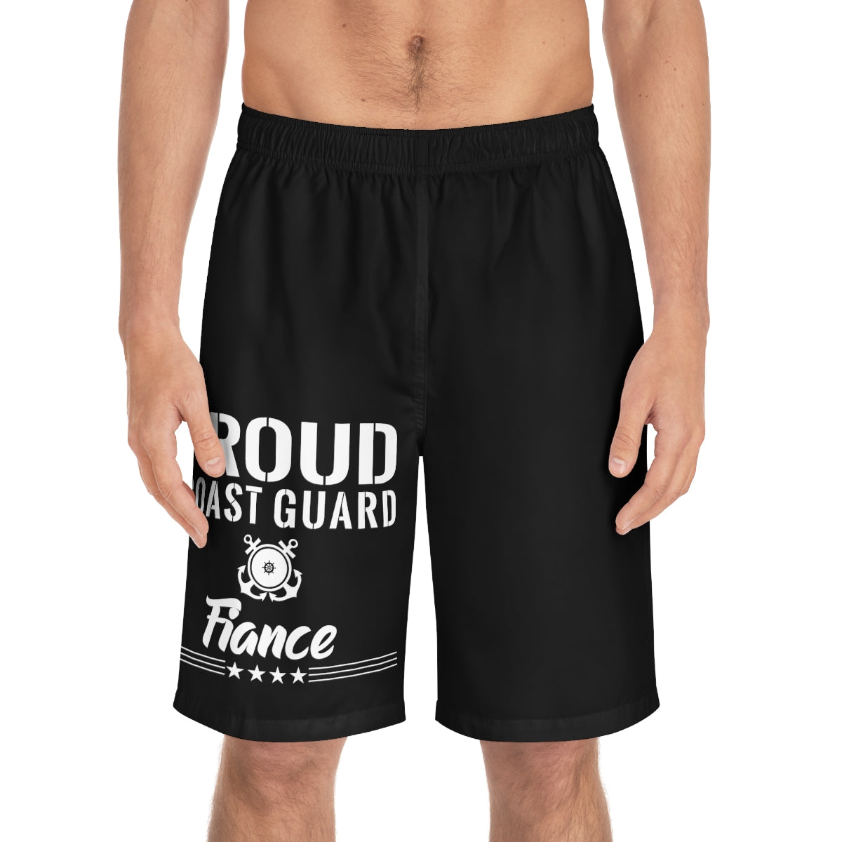 Proud Coast Guard Fiance Board Shorts-Phoenix Styles