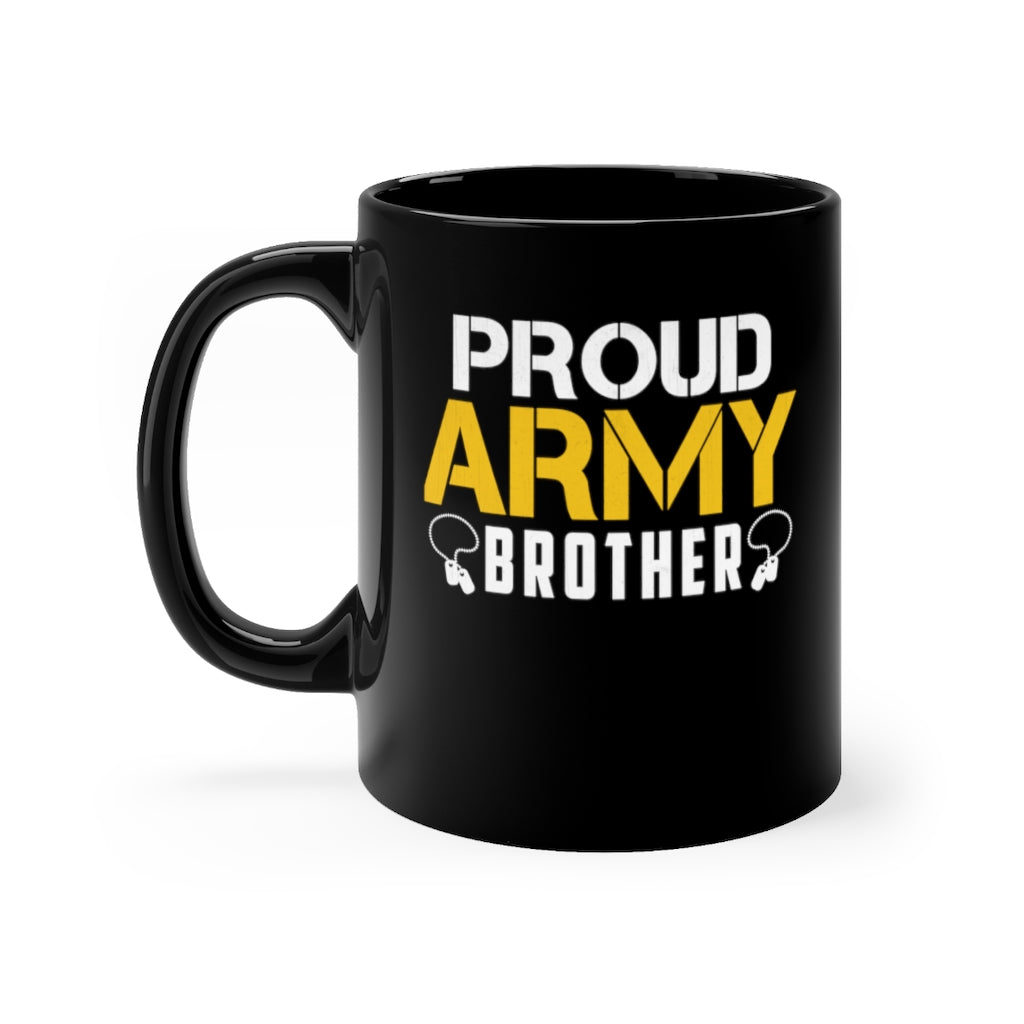 Proud Army Brother Black Mug 11oz-Phoenix Styles