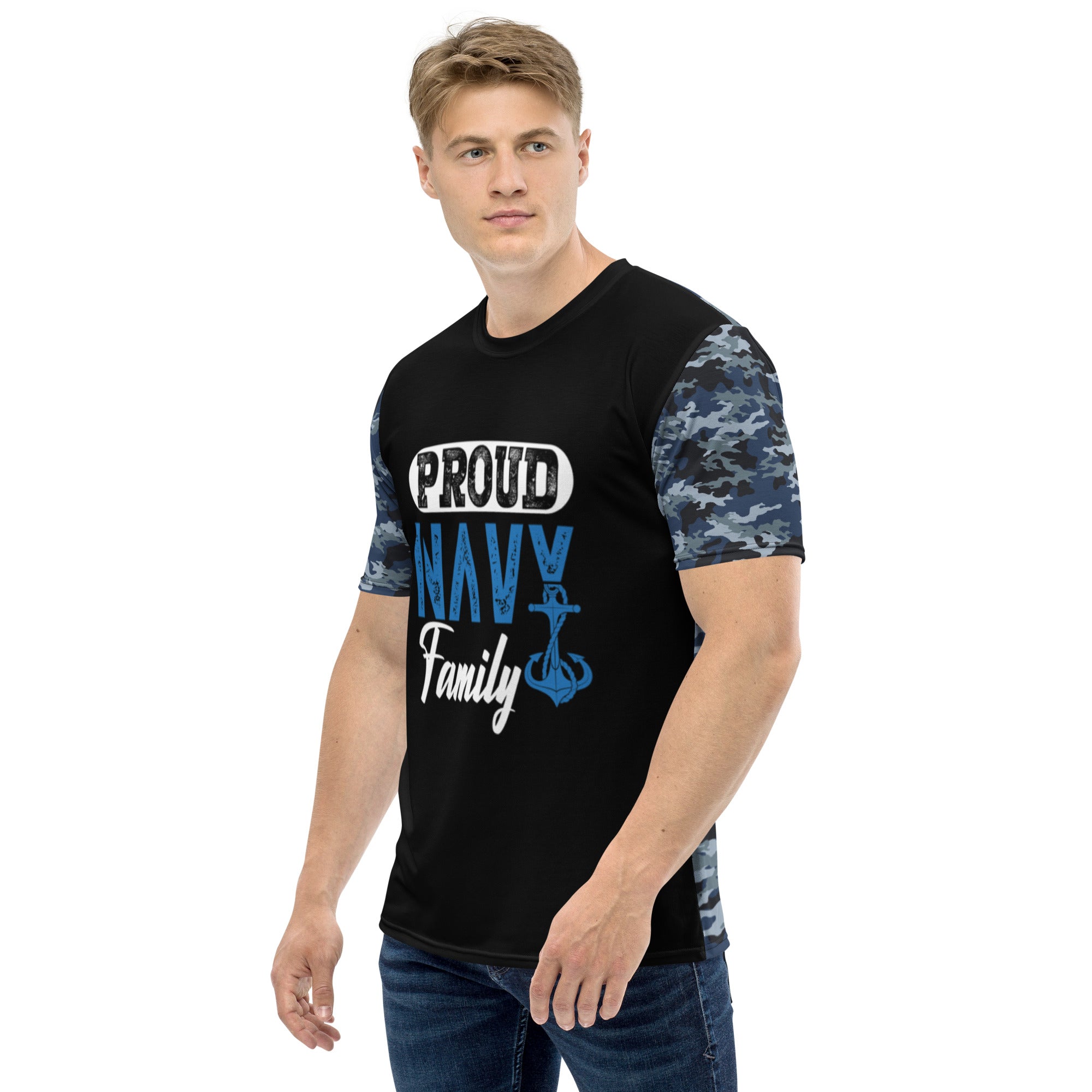 Proud Navy Family Men's t-shirt-Phoenix Styles