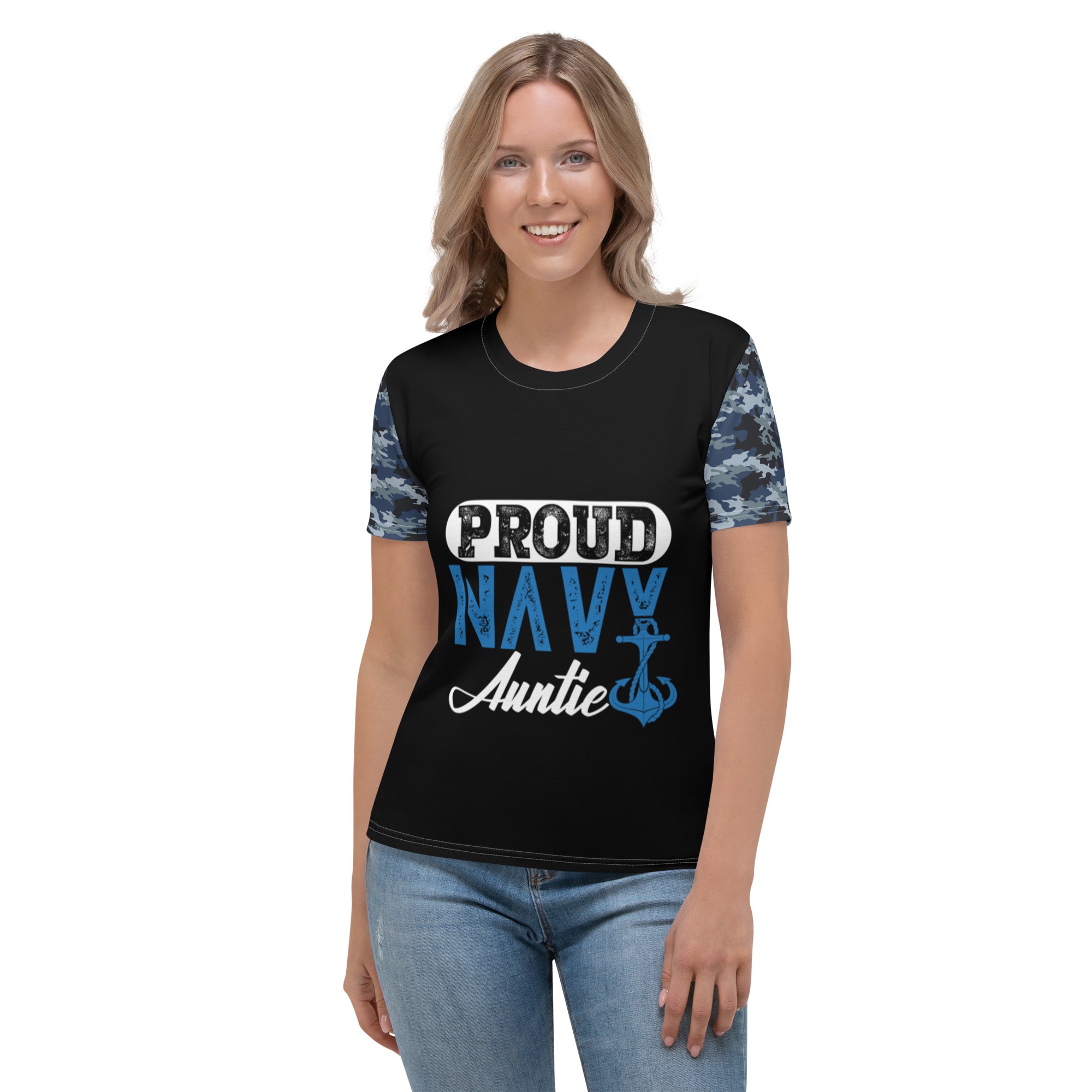 Proud Navy Auntie Women's T-shirt-Phoenix Styles