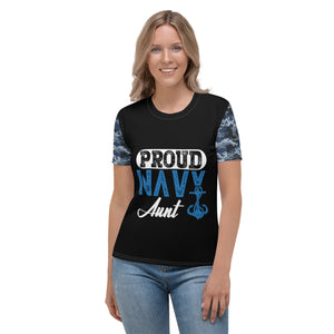 Proud Navy Aunt Women's T-shirt-Phoenix Styles