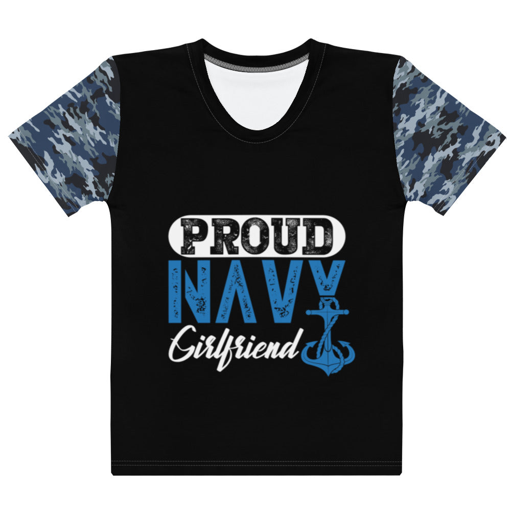 Proud Navy Girlfriend Women's T-shirt-Phoenix Styles