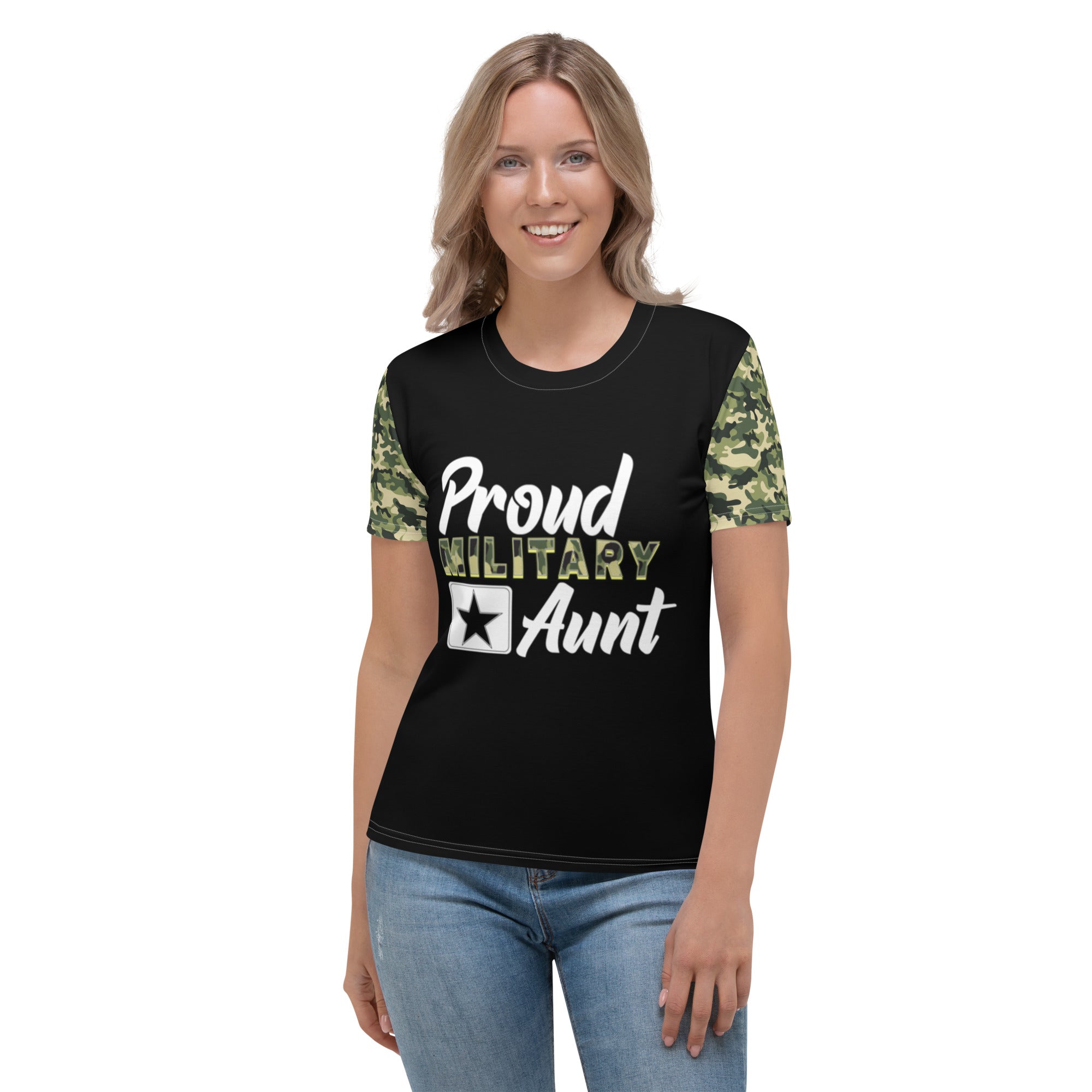 Proud Military Aunt Women's T-shirt-Phoenix Styles