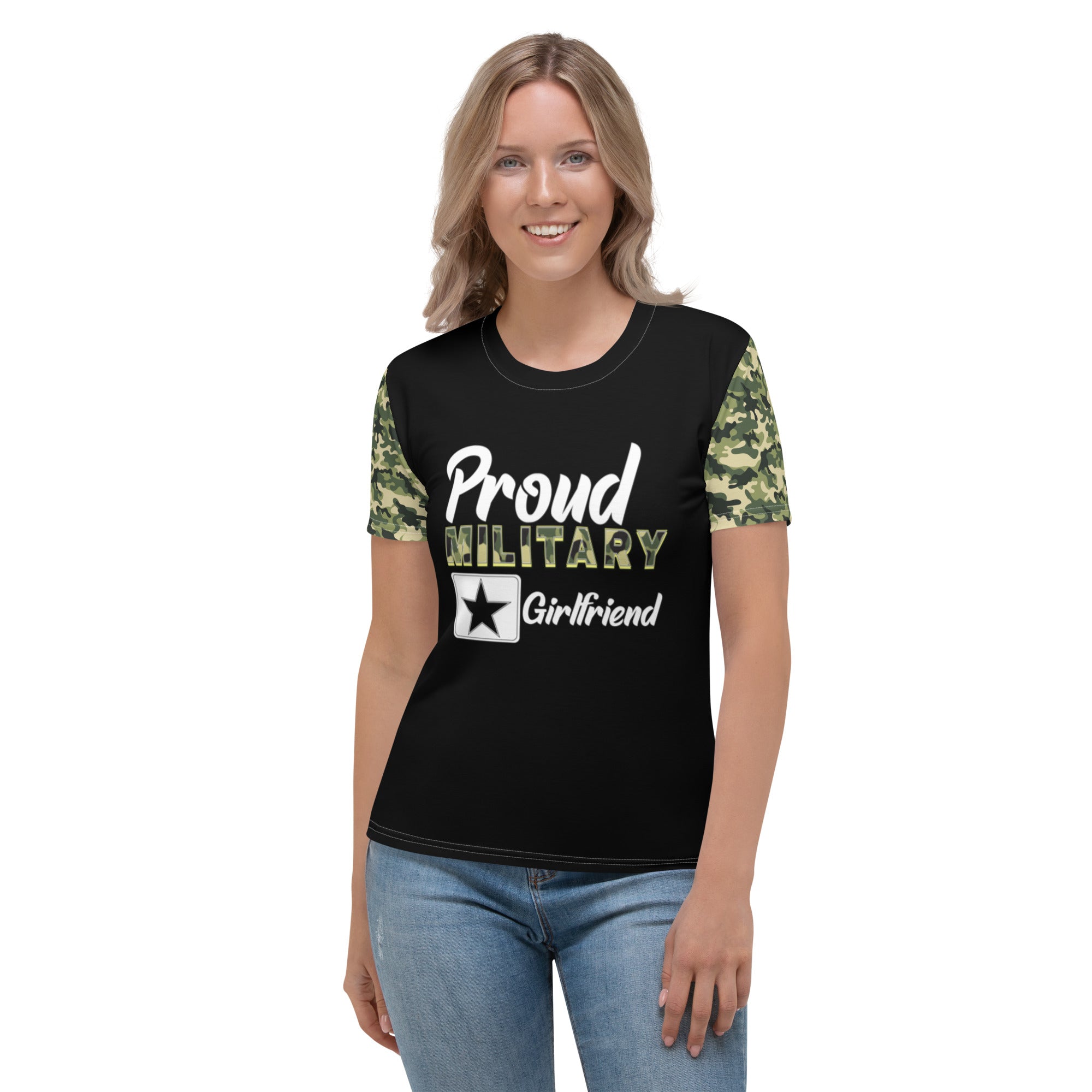 Proud Military Girlfriend Women's T-shirt-Phoenix Styles