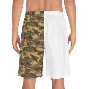 Proud Veteran Camo Shoes White Board Shorts-Phoenix Styles