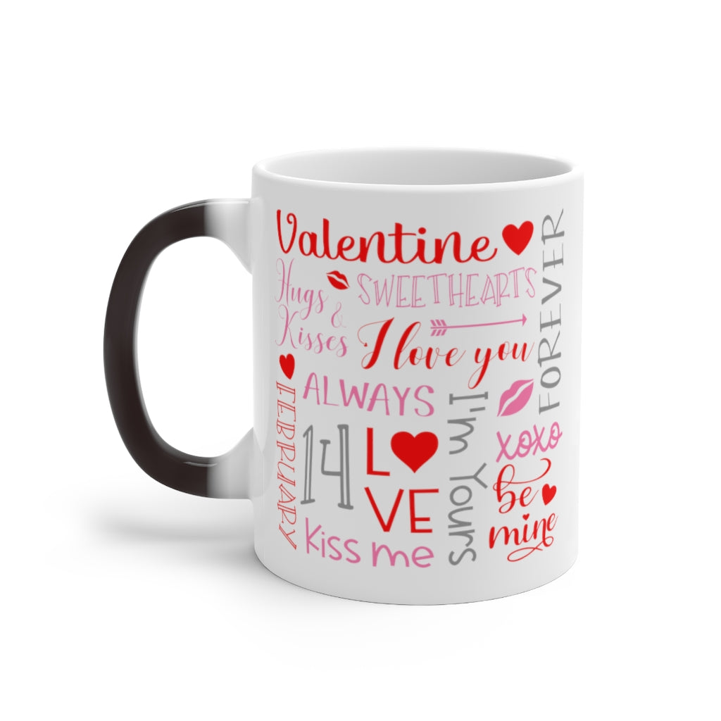 Valentine Day Color Changing Mug - Magic Mug - Unique Coffee Mug - Ceramic Coffee Mug - Valentines Day Mug - Best Friend Gift-Phoenix Styles