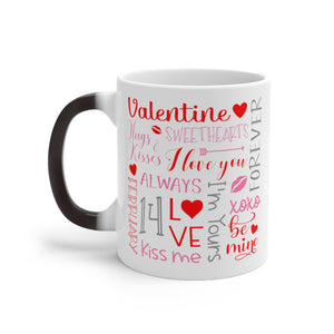 Valentine Day Color Changing Mug - Magic Mug - Unique Coffee Mug - Ceramic Coffee Mug - Valentines Day Mug - Best Friend Gift-Phoenix Styles