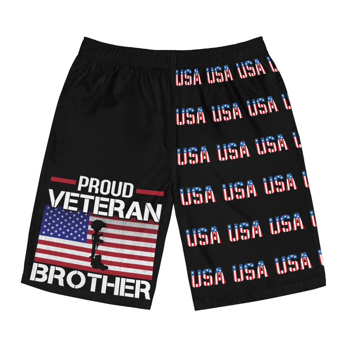 Proud Veteran Brother USA Board Shorts-Phoenix Styles