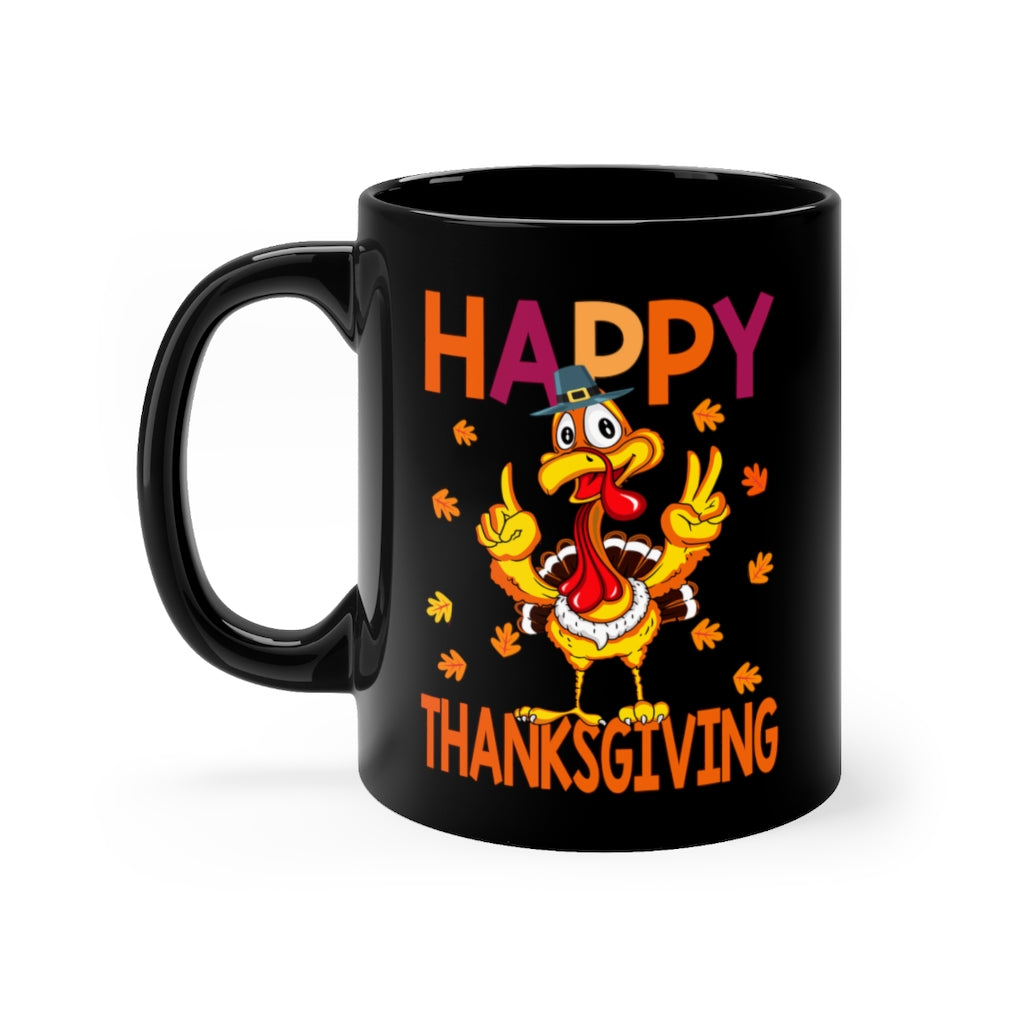 Happy Thanksgiving Black Mug 11oz-Phoenix Styles