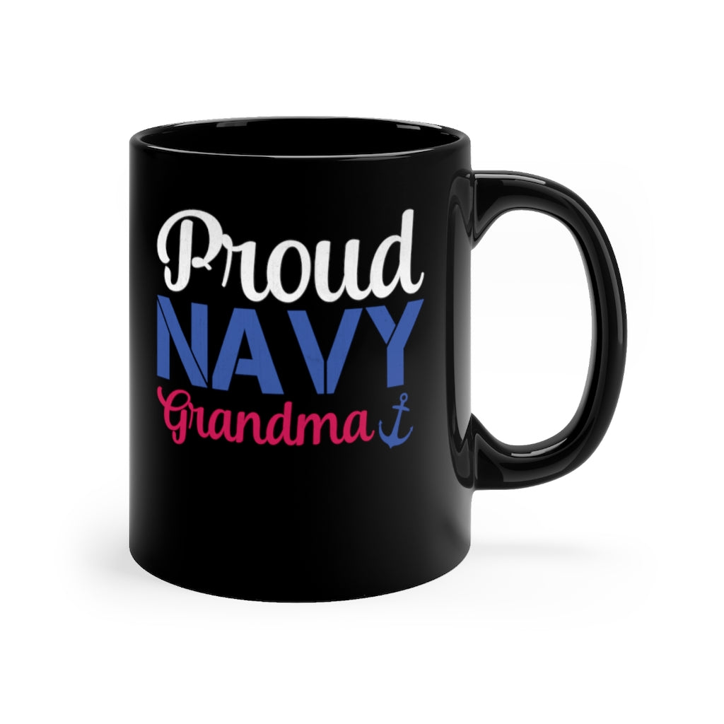 Proud Navy Grandma Black Mug 11oz-Phoenix Styles