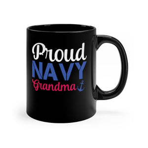 Proud Navy Grandma Black Mug 11oz-Phoenix Styles