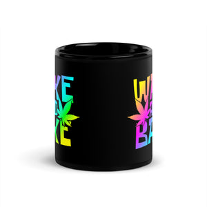 Wake and Bake Black Glossy Mug-Phoenix Styles