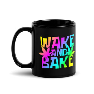 Wake and Bake Black Glossy Mug-Phoenix Styles