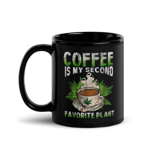 Coffee Is My Second Favorite Plant Black Glossy Mug-Phoenix Styles