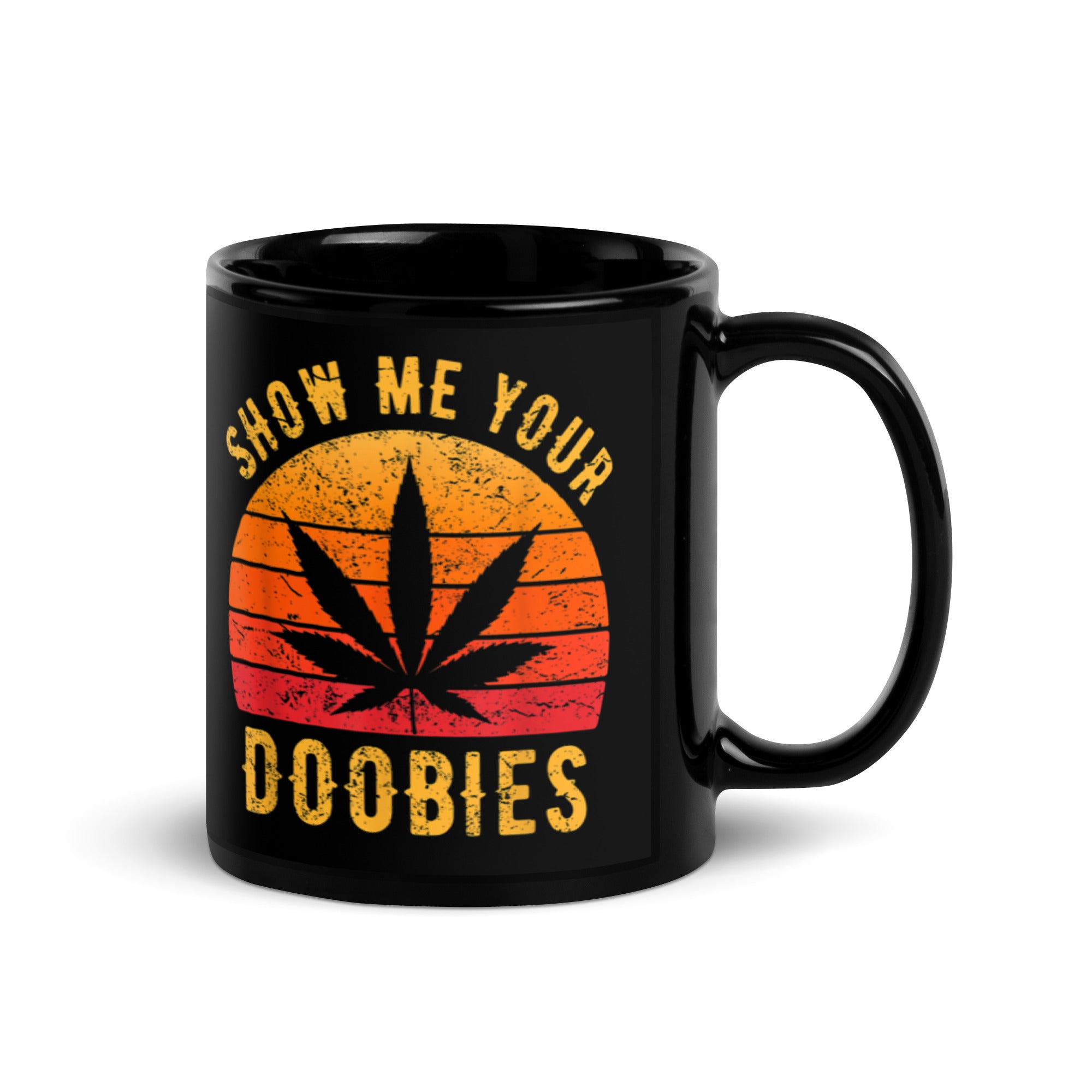 Funny-Retro-Weed-for-Stoner-Marijuana-Cannabis-Black Glossy Mug-Phoenix Styles