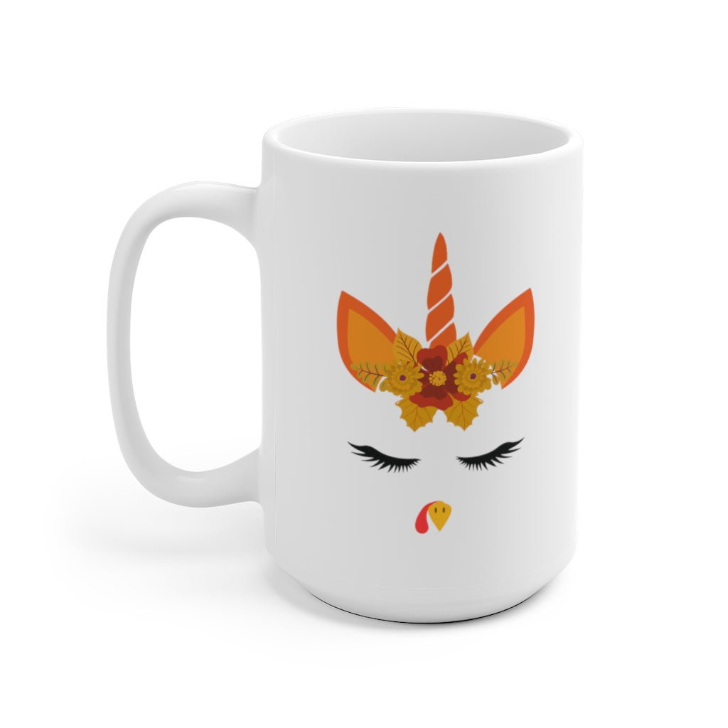 Thanksgiving Unicorn White Ceramic Mug-Phoenix Styles