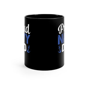 Proud Navy Dad Black Mug 11oz-Phoenix Styles